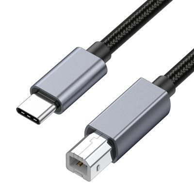 Кабель для принтера USB B на USB C 0,3 м, нейлоновый шнур, совместимый с MIDI-клавиатурой, ЦАП, DJ-контроллером