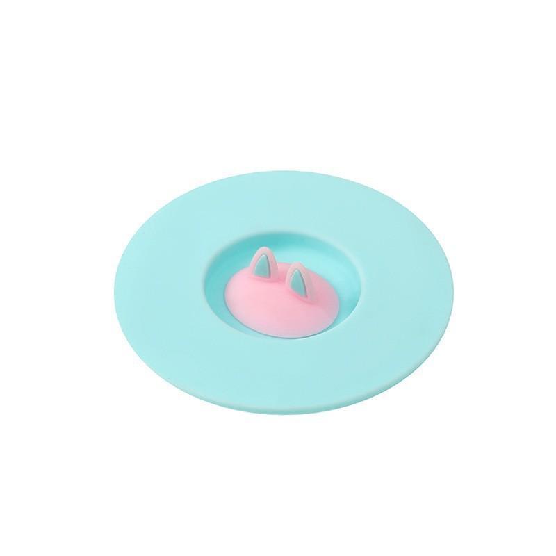 Cute Cat Ear Silicone Cup Lid, Dust‑Proof Round Mug Cover, Reusable Cup Topper Mug Lid Seal Drinkware
