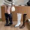 2025 осень и зима новые европейские и американские модные ботинки универсальные ботинки острый носок тонкий каблук но ремень с пряжкой до колена рыцарские ботинки