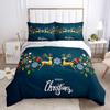 Merry Chirstmas Happy New Year Santa Bedding Set Boys Girls Twin Queen Size Duvet Cover Pillowcase Bed Kids Adult