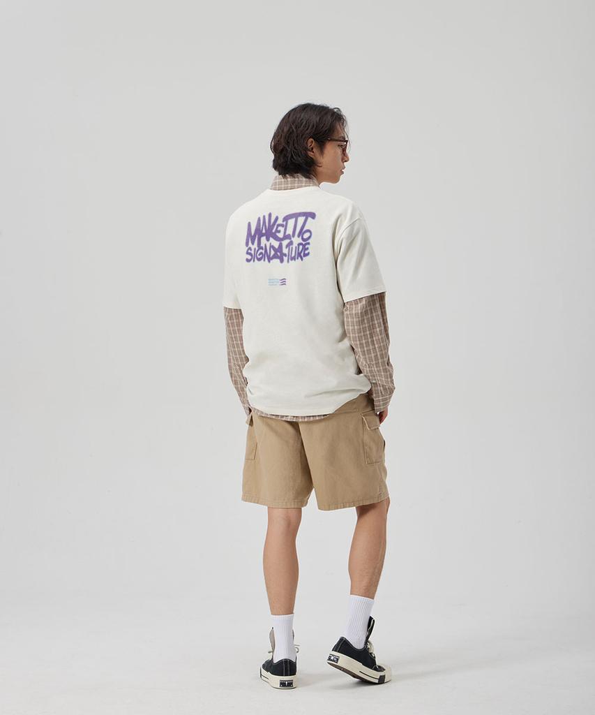 MAKEITTO [Graffiti2 Logo] Crew Neck Tee_Cream