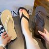 Ins Style Fashionable Simple Casual Flip-flops Women Summer Non-slip Bathing Pinch Feet Outside Wearing Flat Beach Cool Slippers Women