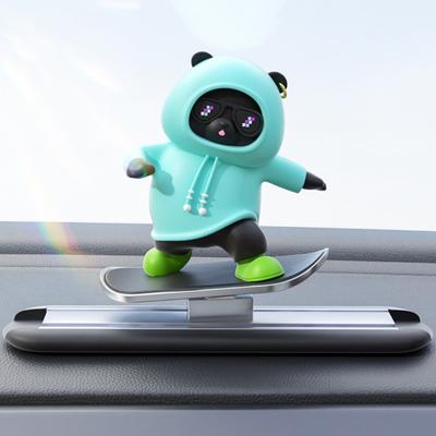 Украшение для приборной панели автомобиля Украшение для интерьера автомобиля Мультяшный скейтбордист Медведь Декоративный аксессуар