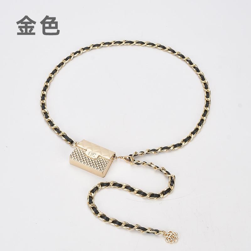 Xiaoxiangfeng Аксессуары для поясной цепочки Пояс Ромбовидный Декоративная поясная сумка Платье Цепочка из искусственной кожи Женский Декоративный Тренд