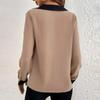 Women Long Sleeve V-neck Blouse Fashion Contrast Shirt Autumn 2023  Casual Loose Shirts Office Lady Tops Clothes Blusas 29450
