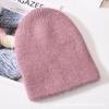 Autumn and winter solid color small sequins soft men's and women's warm wool hats Angola long rabbit hair knitted hat rabbit down cold hat