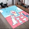 Doraemon4 Flannel Pattern Square Carpet,Area Rug,Carpet Rug for Living Room Bedroom Sofa Playroom Decor,Non-slip Floor Mat