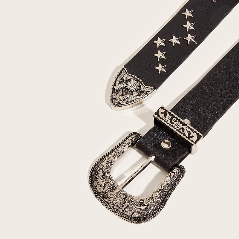 Винтажные ремни с заклепками в стиле звезд Y2K с металлической пряжкой в стиле панк-рок, готический пояс из искусственной кожи, женские и мужские джинсы, брюки, аксессуары для декора