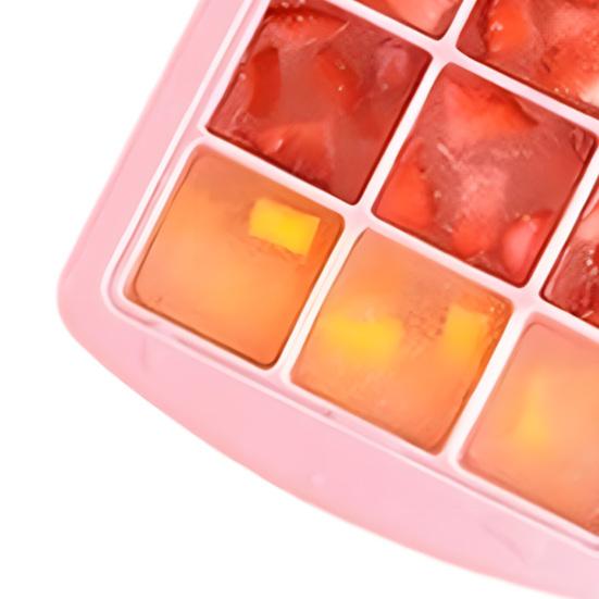 Форма для кубиков льда с крышкой, 21 ячейка, большая квадратная, силиконовая, пищевой силикон, легко доставать, защита от проливания, для морозильной камеры
