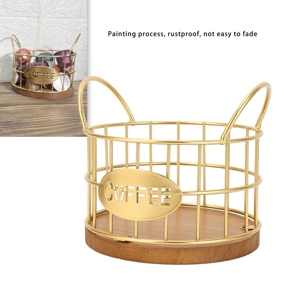 Корзина для кофейных капсул с деревянным основанием, большое отверстие, легко очищается, для домашнего ресторана