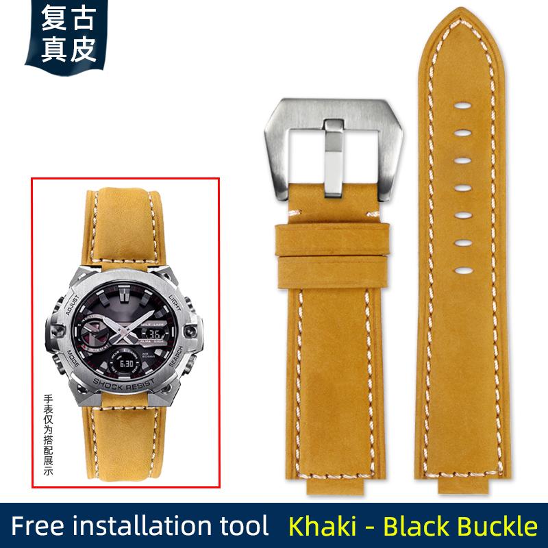 Для CASIO G-Shock GST-B400/ GST-B200 Ремешок для часов кожаный ремешок для часов ремешок для часов из коровьей кожи аксессуары 24*14мм Выпуклый 24*16 Выпуклый
