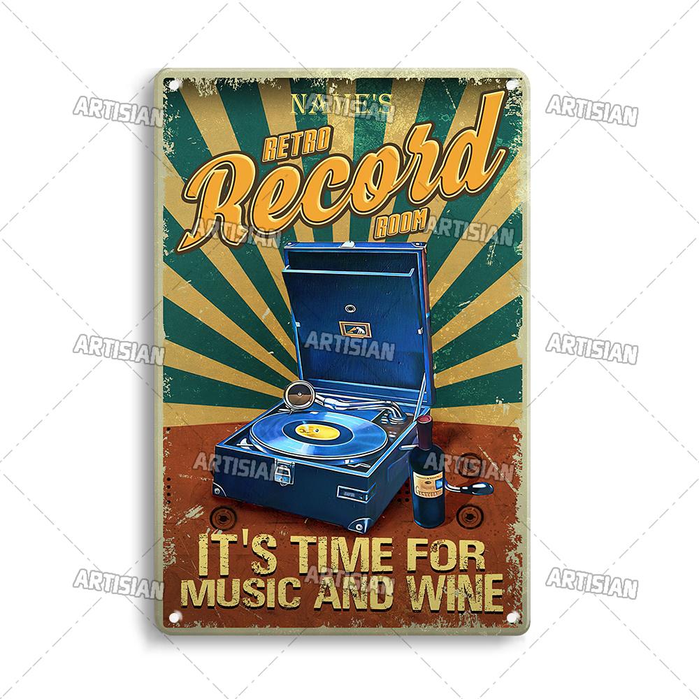Классические виниловые пластинки настенная тарелка винтажная музыка металлическая жестяная вывеска настенное искусство металлический плакат мужская пещера кафе клуб индустриальный декор