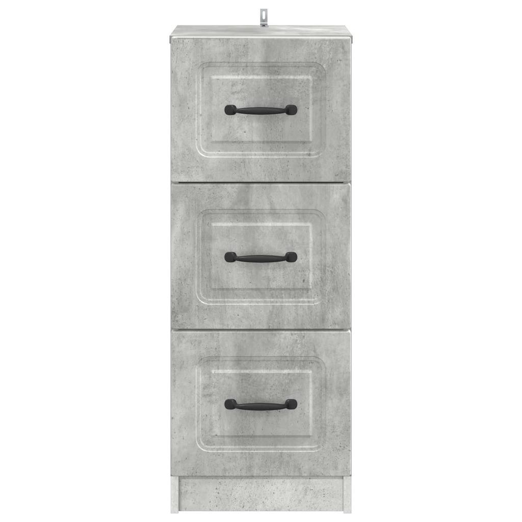 Drawer Cabinet Concrete Grey 33 x 34.5 x 87 cm Particleboard
