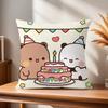 Couple Comfortable Soft Pillow Case for Sofa Bear Cartoon Kawaii Living Room Home Office D-dudu Decor Protective Covers b-Bubu