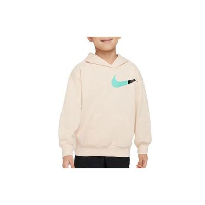 Nike Худи с логотипом, пуловер, детские топы, жемчужно-белый FB8383-219