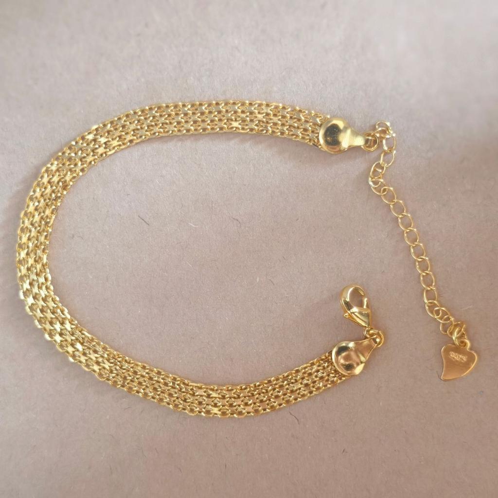 Посеребренный тисненый сетчатый плоский браслет-цепочка для часов Женские модные аксессуары