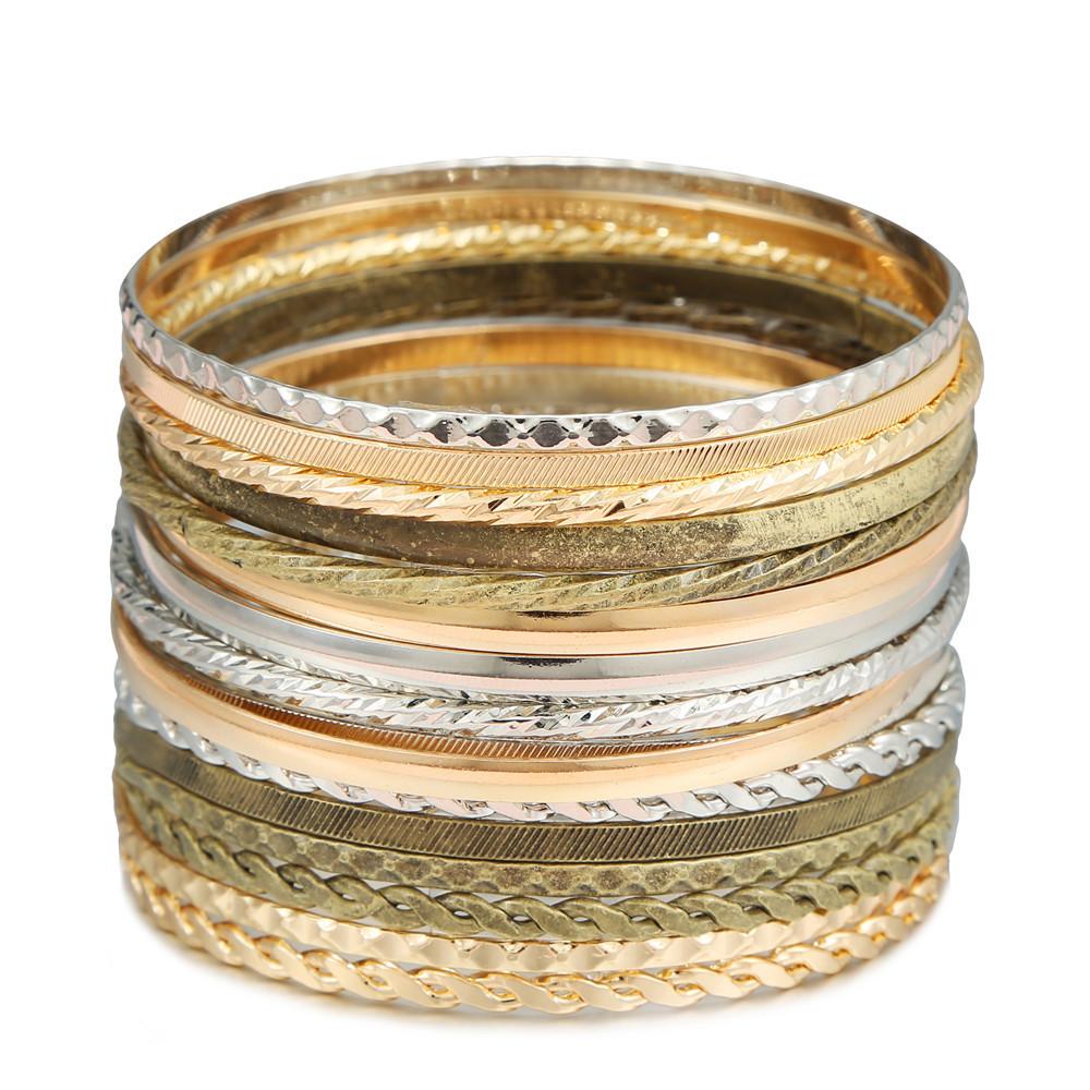 Stylish Iron Geometric Bracelets Pack With Durable Coating For Men And Women