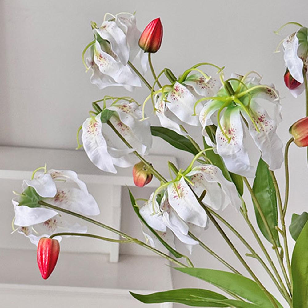 Creative Prop Use Artificial Flower Gloriosa Lily Lifelike Texture