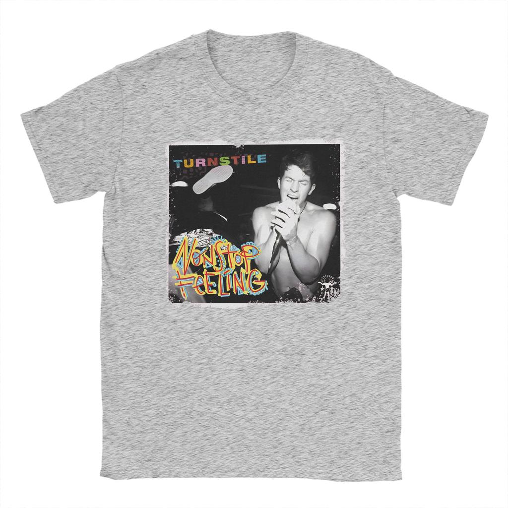 Turnstile Nonstop Feeling Unisexs T Shirts Vintage Tees Short Sleeve Crewneck TShirts Cotton Plus Size Tops