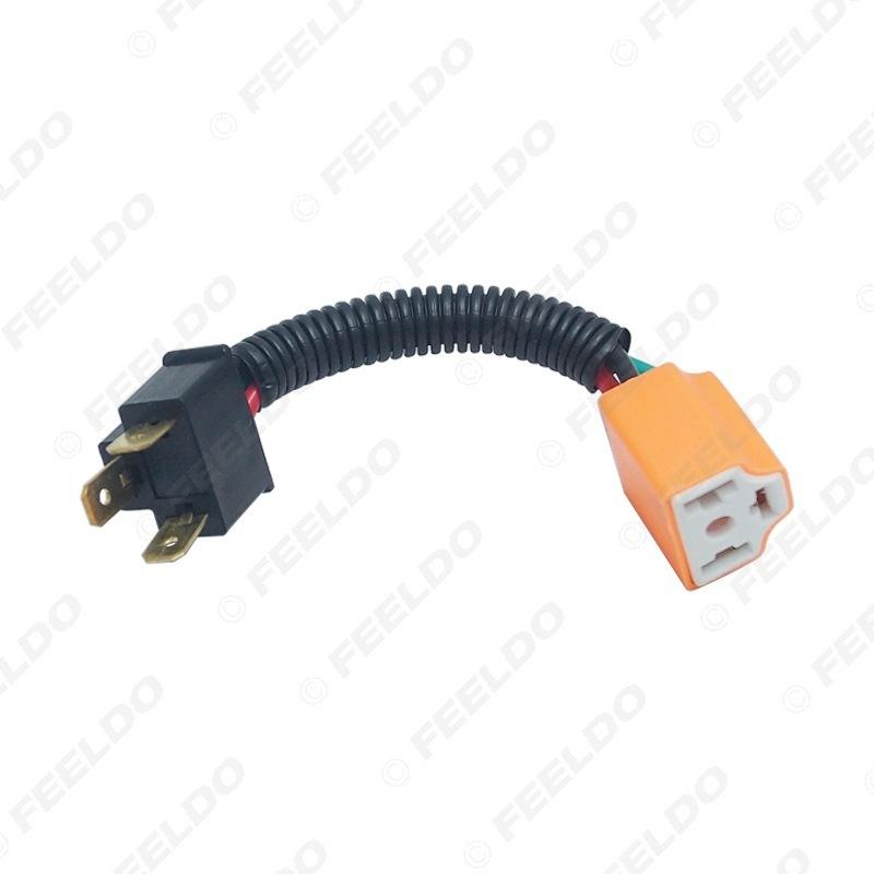 1 Pcs Car H4 Ceramic Male to Female Adapter Cable LED/HID Light Base Adapters Cables H4s Ceramics Lamp Holder Wire
