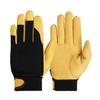 1 Pair Labor Gloves Adjustable Wrist Five Fingers Color Matching Thick Wear-resistant Safety Work Builder Gloves Mechanic Gloves Gardening Gloves