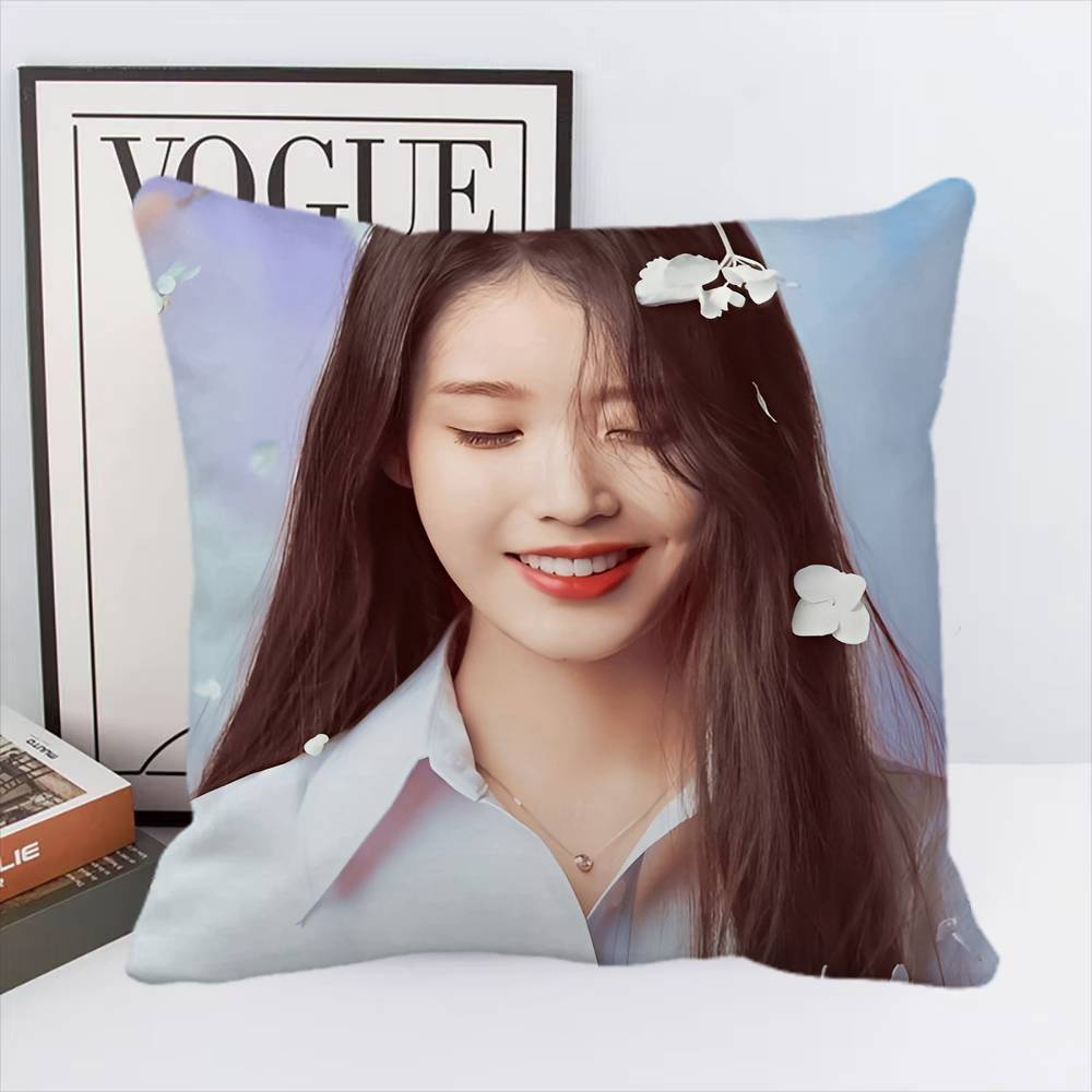 Чехол для подушки K-pop девушки IU Квадратная подушка Спальня Диван Отдых Удобная подушка Домашний Декор