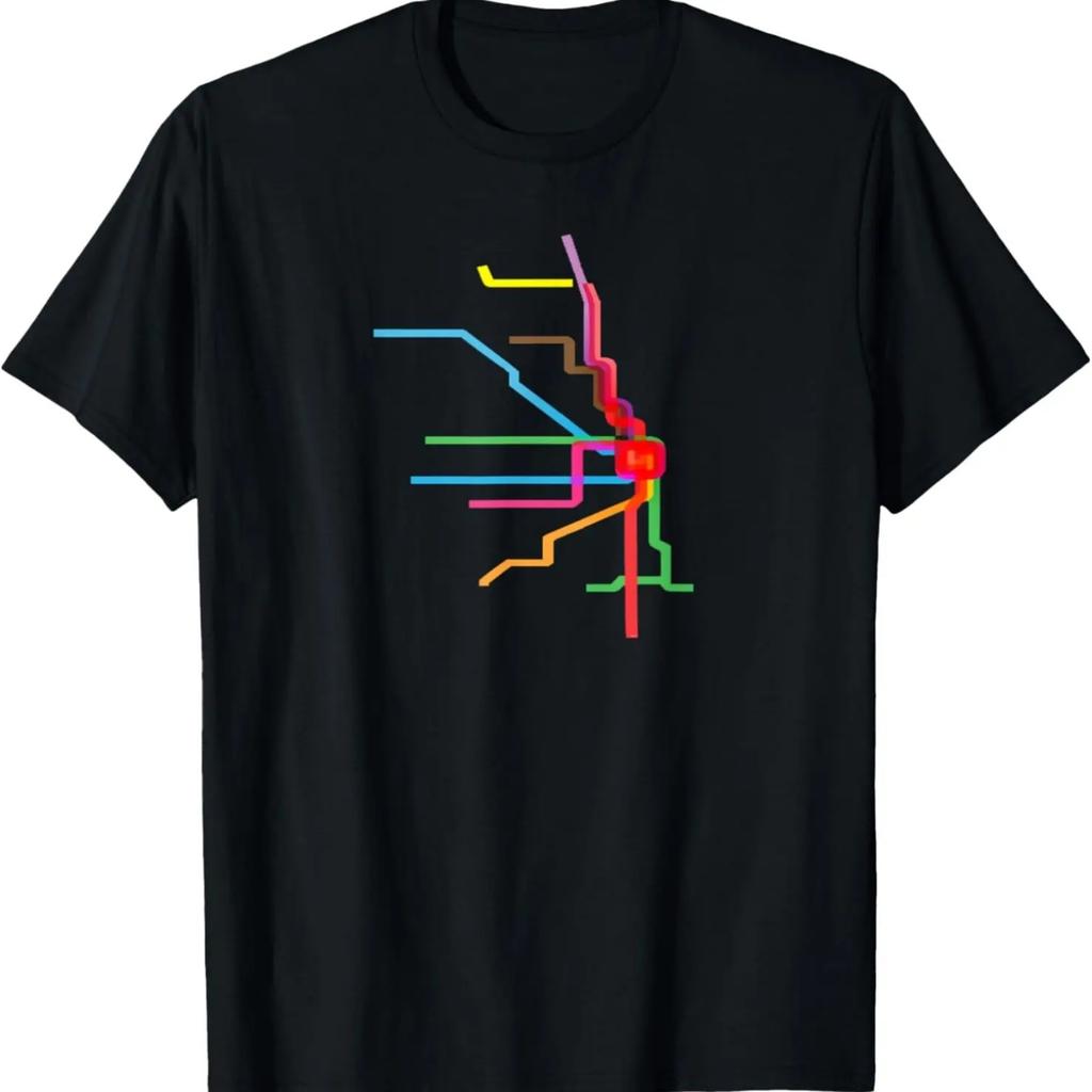 Chicago Transit Line Map T-Shirt CTA El Subway Chicagoan T-Shirt
