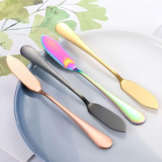 Нож-масленка из нержавеющей стали с эргономичной ручкой, нож для выпечки и завтрака, для сливочного масла, джема, сыра