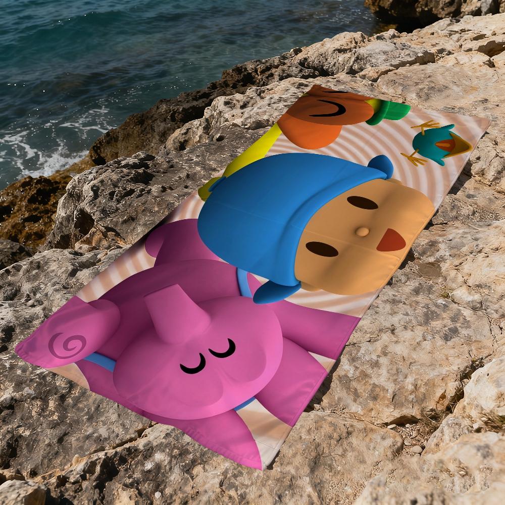 Милый мультяшный P-P-pocoyo-o Полотенце Пляжное Быстросохнущее Мягкое Бассейнные Полотенца Подарок для Путешествий Спортзал Душ Кемпинг спорт