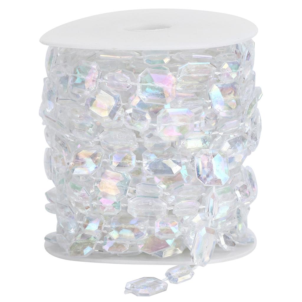 10 м синтетическая гирлянда из бусин прямоугольная переливающаяся декоративная нить для обертывания свадебного фестиваля