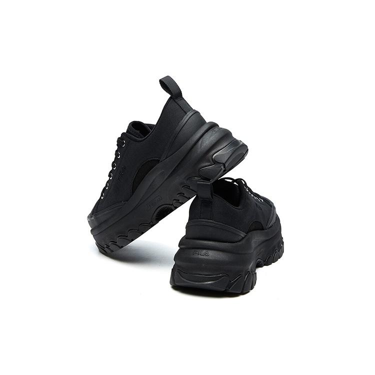 FILA Lava Canvas Sports Slip Resistant, Abrasion Resistant, Height Increasing Low top Casual Shoes Women's Black F12W124155FBK
