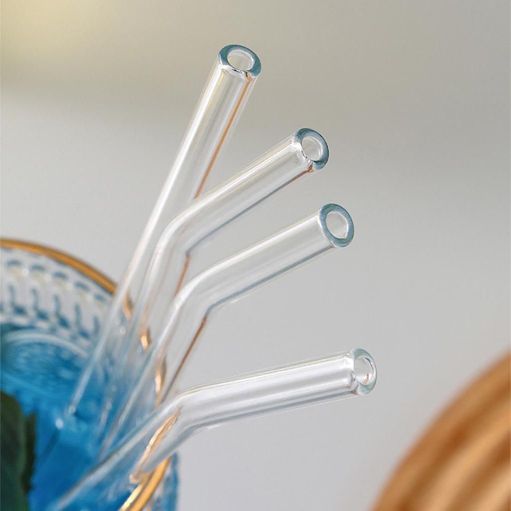 Набор прочных стеклянных трубочек для питья. Модный набор щеток для стеклянных трубочек для питья, позволяющий сократить количество пластиковых отходов в повседневной жизни.