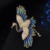 Chinese Ancient Style Crane Brooches For Women Clothing Coat Jewelry Accessories Gift