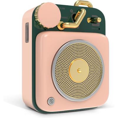 Мини-динамик Bluetooth, металлическая кнопка, 3 Вт, портативный винтажный беспроводной перезаряжаемый громкоговоритель высокой четкости с громким звуком и ремешком