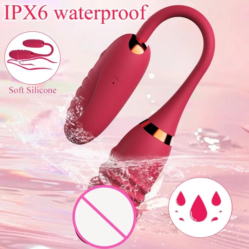 Двухголовый вибратор для точки G для женщин APP Телескопический дилдо Стимулятор клитора Массажер для вагины Любовное яйцо Трусики Игрушки для взрослых