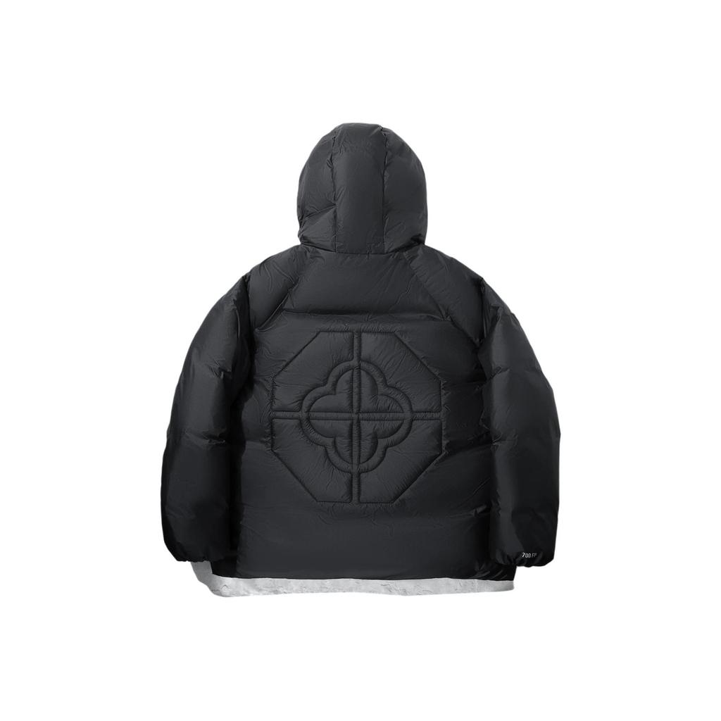 Li Ning Модная спортивная серия Однотонная куртка-пуховик с капюшоном на молнии Мужская верхняя одежда AYMV317-2