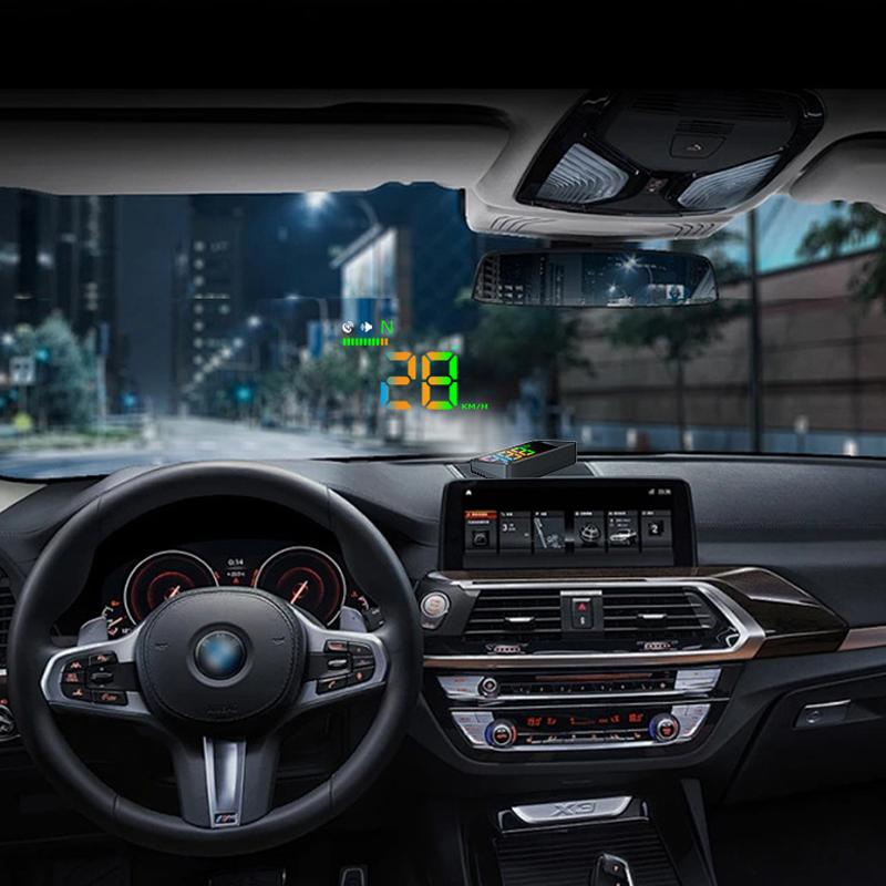 Светодиодный спидометр для автомобиля Hud, лобовое стекло, измерители скорости, проекционный дисплей, GPS-компас, сигнализация превышения скорости для грузовиков