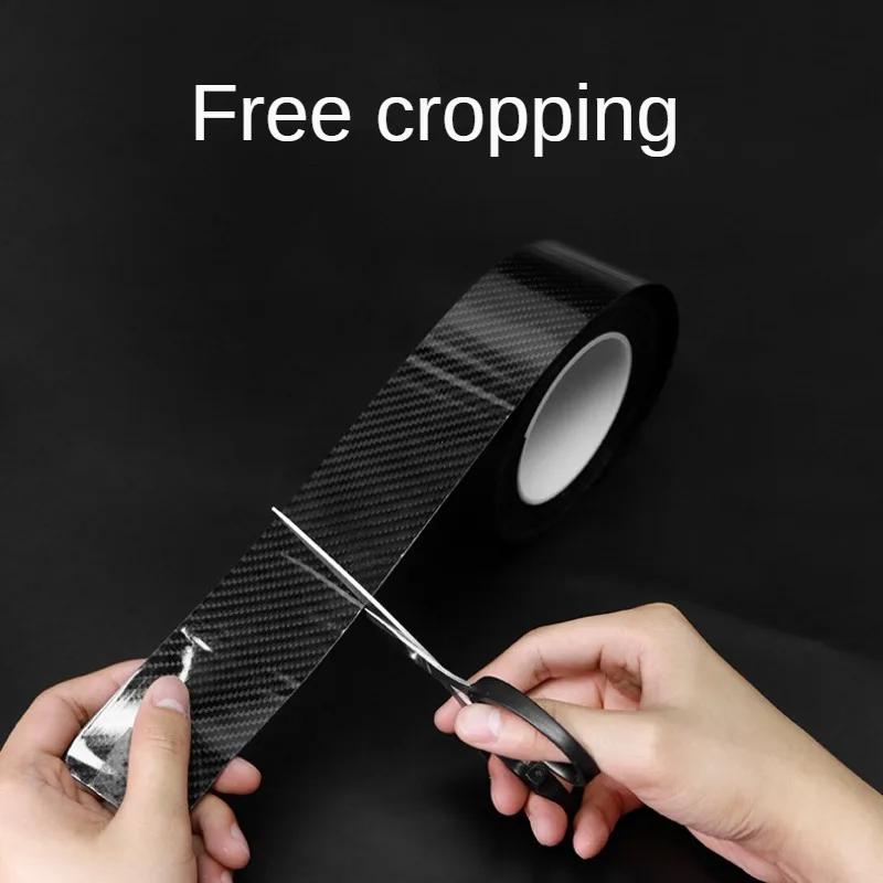 Nano Carbon Fiber Car Stickers DIY Paste Protector Strip Auto Door Sill Side Mirror Anti Scratch Tape Waterproof Protection Film