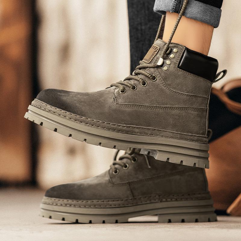 Ботинки Martin мужские осенние новые ретро британские ботинки с высоким берцем для инструментов мужские повседневные кожаные ботинки для верховой езды среднего размера