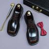 Luxury Mens Business Genuine Leather Shoes Fashion Wedding Oxfords Lace-up Pointed Toe Black Derby Dress Shoes