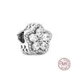 925 Sterling Silver Heart Paw Clear Snowflake Sparkling Crown Pumpkin Charm Bead Fit Woman's Bracelet