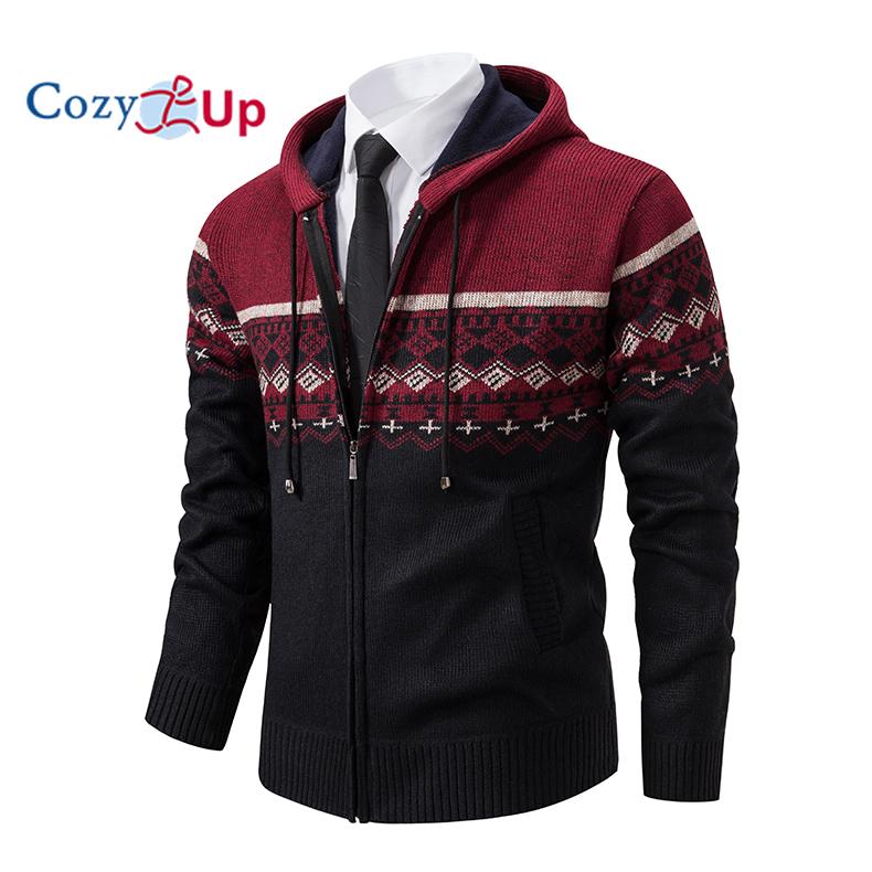 Cozy Up Кардиган свитер мужской осень и зима плюс бархат толстый красивый теплый свитер с капюшоном куртка