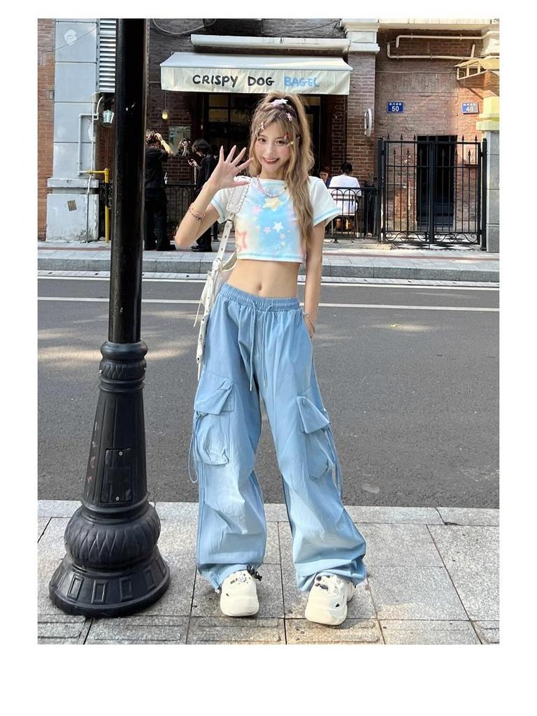 Унисекс 2025 Весна/Осень Модные широкие рабочие брюки для уличных танцев