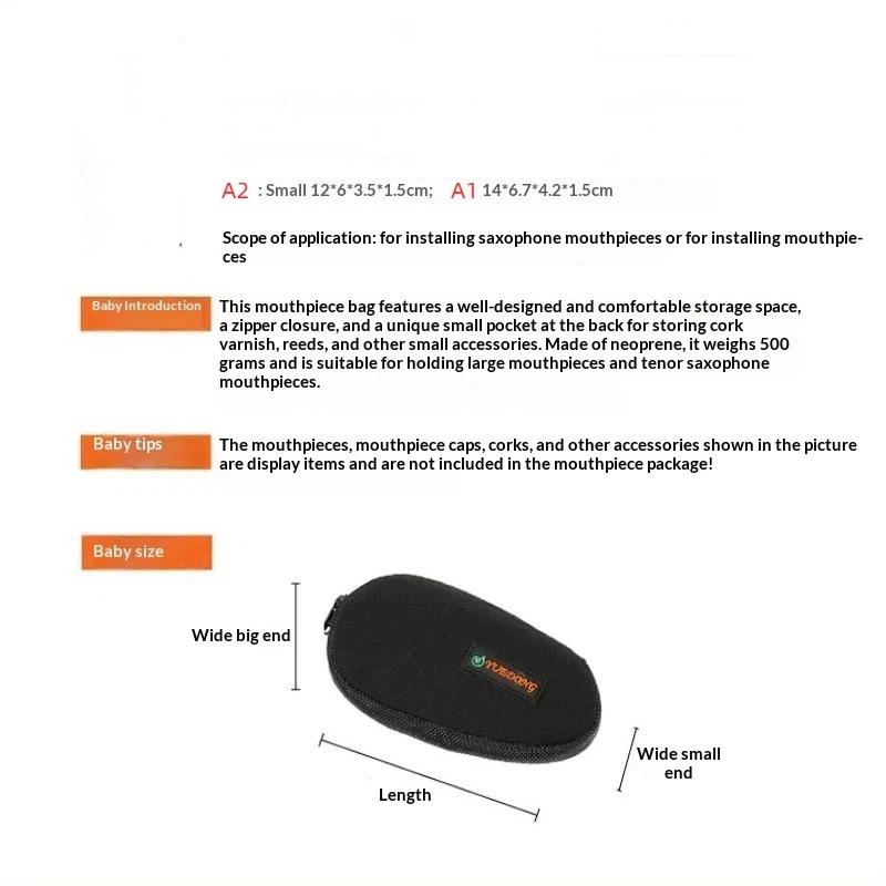 Handbag Saxphone Mouthpiece Pouch Instrument Acessorcies Abrasion Resistant Padded Pouch Trombone Mouthpiece