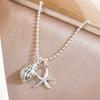 Beaded Starfish Necklace Fresh Women's Jewelry Fashion Conch Clavicle Chain  Women