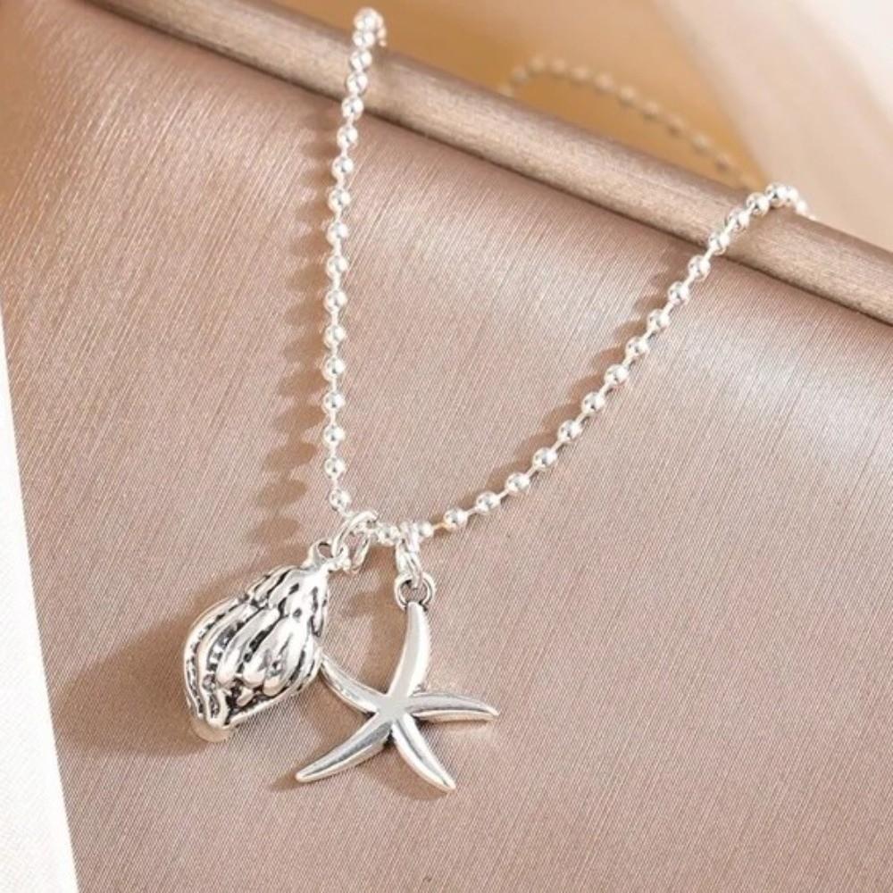Beaded Starfish Necklace Fresh Women's Jewelry Fashion Conch Clavicle Chain Women
