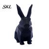 Burr-free Smooth Surface Decor 3D Printed Geometric Rabbit Ornaments, Creative Bunny Figurine, Minimalist Animal White Statue Art Decoration,