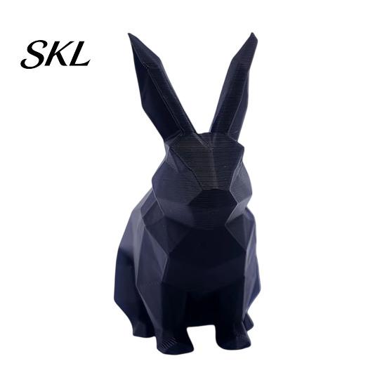 Burr-free Smooth Surface Decor 3D Printed Geometric Rabbit Ornaments, Creative Bunny Figurine, Minimalist Animal White Statue Art Decoration,