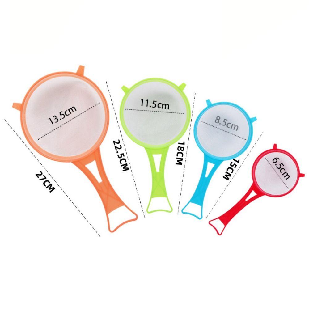 4Pcs/Set Fine Mesh Flour Sieve with Handle Colander Kitchen Tool Scoop Strainer Icing Sugar