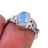 Natural Rainbow Moonstone Gemstone 925 Solid Sterling Silver Ring Size 6 J5g39
